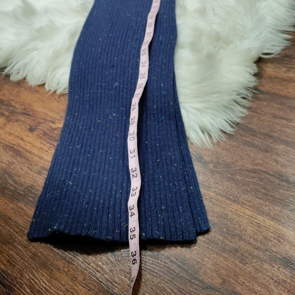 NWOT Le31 100% Cotton Knit H‎‎ooded Sc‎ar‎f Sha‎‎w‎l Navy Blue Men's One Size - Picture 8 of 11